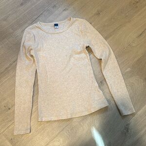 Old navy long sleeve crew neck top cream XS
